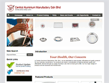 Tablet Screenshot of central-aluminium.com.my